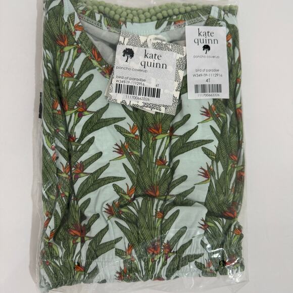 Kate Quinn Birds of Paradise Poncho Coverup Size 4T Bamboo - Picture 2 of 5